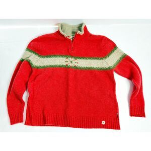Woolrich Sweater Womens X-Large Vintage Pullover Nordic Winter Coral Lambs Wool